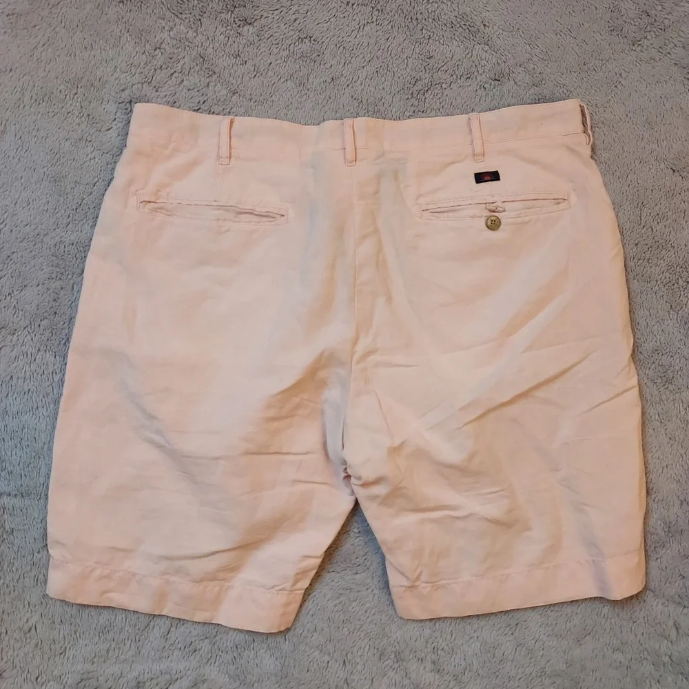 Faherty Shorts Mens 36 Linen Blend Pink Chino Preppy Beach Casual Pockets